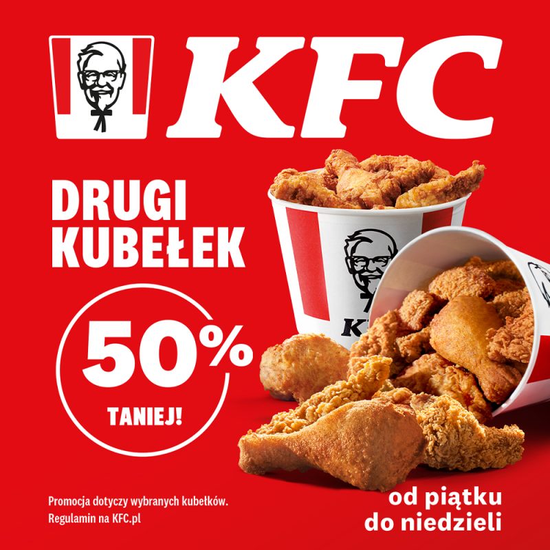 Zdjęcie promocyjne KFC informujące o weekendowej akcji \