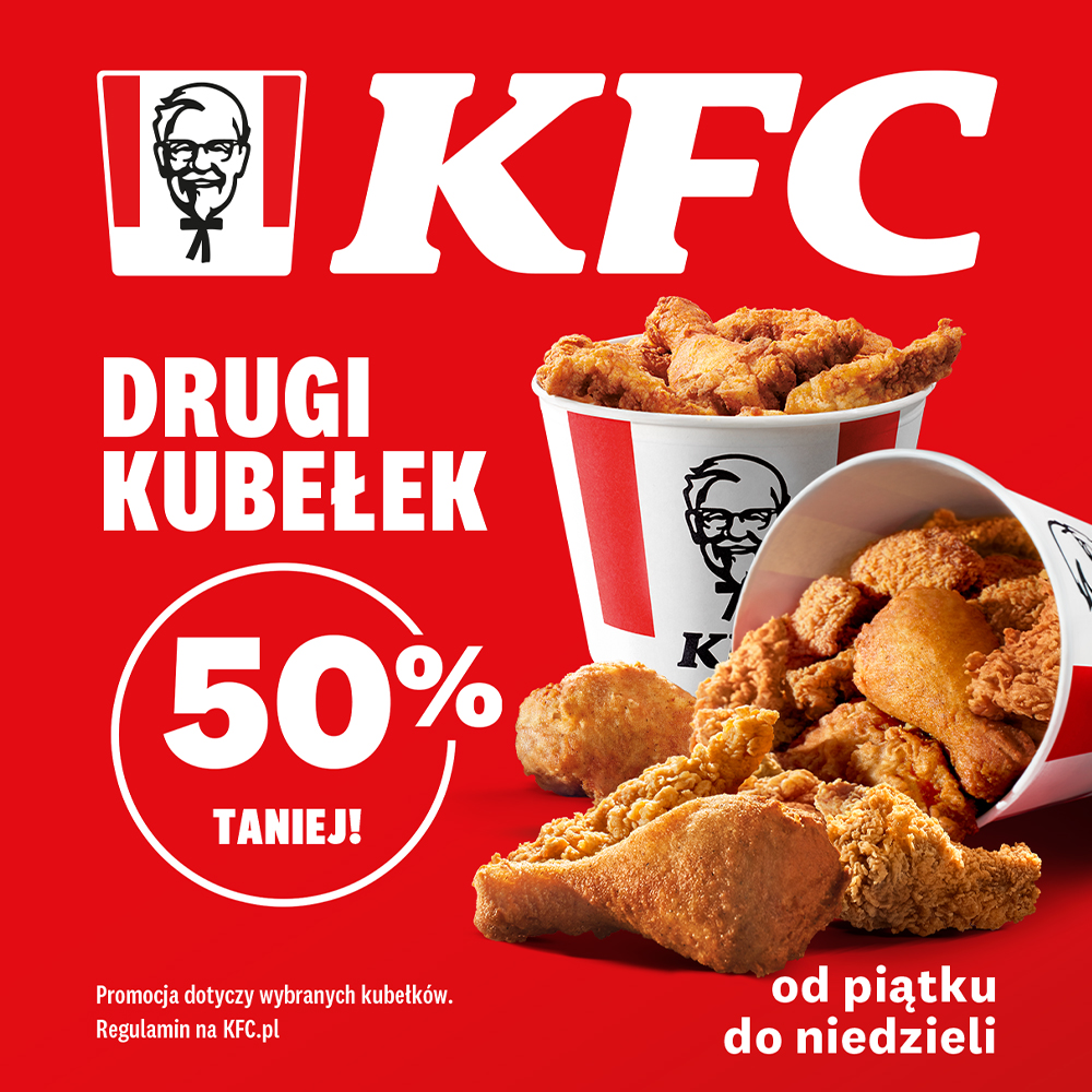 Zdjęcie promocyjne KFC informujące o weekendowej akcji \