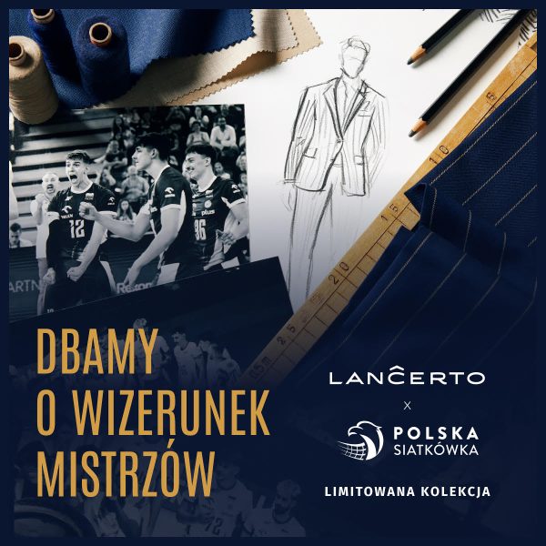 Materiały promocyjne dokumentujące współpracę marki Lancerto z Polskim Związkiem Piłki Siatkowej oraz prezentacja oficjalnej kolekcji strojów.