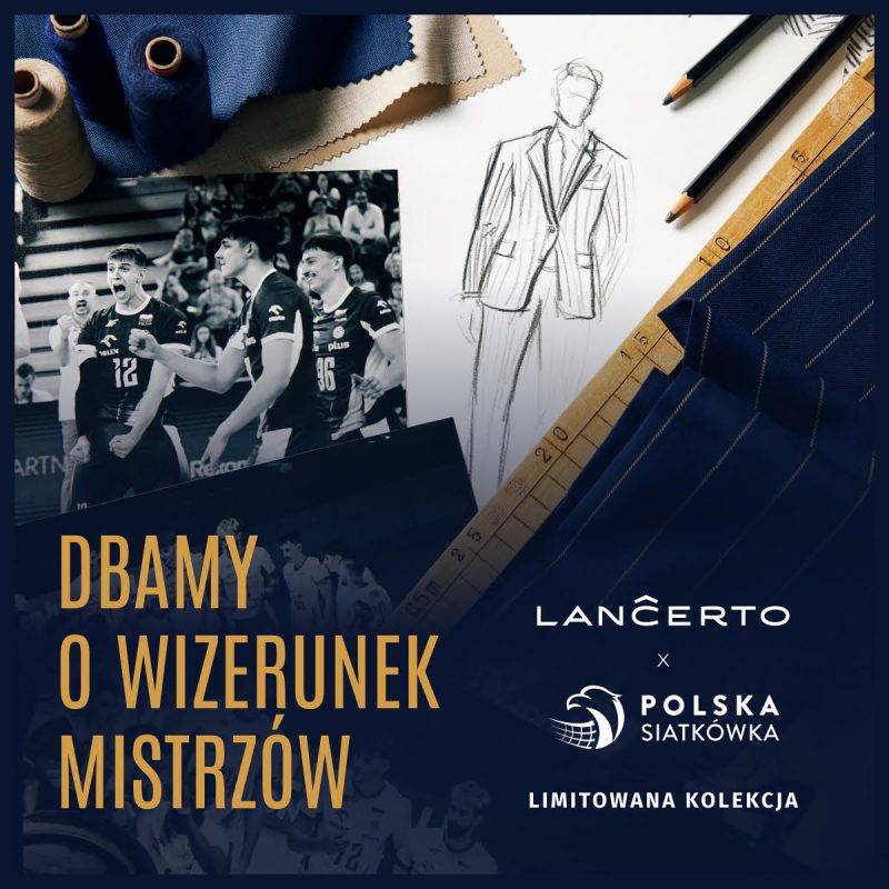 Materiały promocyjne dokumentujące współpracę marki Lancerto z Polskim Związkiem Piłki Siatkowej oraz prezentacja oficjalnej kolekcji strojów.