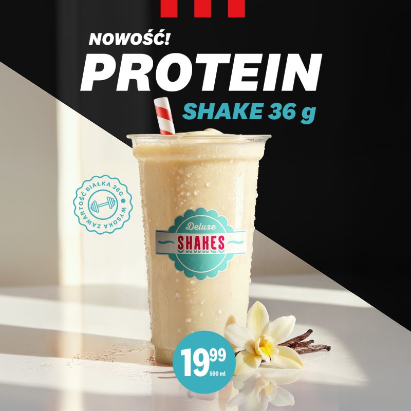 Waniliowy Protein Shake 36g białka serwowany w restauracji KFC w Galerii Echo.