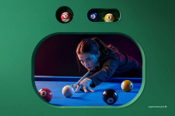 Galeria Echo gra w bilard z mistrzami Polski Fortis Bilard Kielce zawodniczka celująca w biles